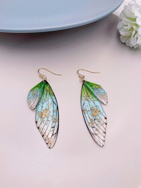 Butterfly Wing Jewelry, Fairy Goth, Embellished Fashion, Goth Earrings, Wing Jewelry, Butterfly Wing Earrings, Daisy Studs, Prom Earrings, Butterfly Wing