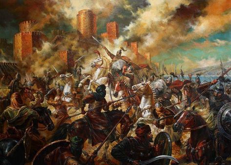 Byzantine Empire Map, Siege Of Constantinople, Classical Realism, Early Modern Period, 19th Century Paintings, French History, Byzantine Empire, European History, Dark Ages