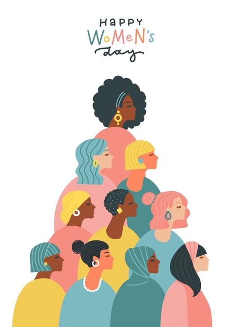 Women Standing Together, Group Of Female Friends, Women Standing, Vector Portrait Illustration, Characters Drawing, Jesus Songs, Pop Up Art, Women Power, Drawing Vector