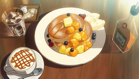 Hotcakes Recipe, Gif Food, Animated Food, Salty Food, Anime Bento, Food Anime, Geek Food, Anime W, 귀여운 음식 그림