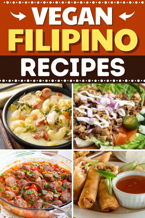 These vegan Filipino recipes can't be topped! From soup to spring rolls to pie, you'll love these plant-based delights. Filipino Recipes Vegetarian, Vegetable Recipes Filipino, Vegan Filipino Recipes, Vegan Filipino Food, Vegan Pancit Recipe Filipino, Vegan Laing Recipe Filipino, Resep Vegan, Vegan Picnic, Vegan Potluck