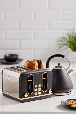 Pyramid Kettle Kettle And Toaster Set In Kitchen, Copper Kitchen Appliances, Copper Pyramid, Electric Kettles, Electric Toaster, 4 Slice Toaster, Kettle And Toaster Set, Kettle And Toaster, Cord Storage