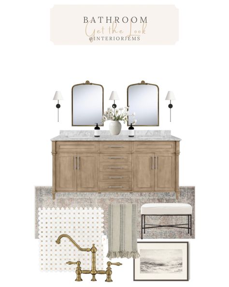 Shop Home Decorators Collection … and other curated products on LTK, the easiest way to shop everything from your favorite creators. Bathroom Counter With Vanity, Home Depot Tile Bathroom, Bathroom Mood Board Inspiration, Powder Bathroom Decor, Lake House Guest Bedroom, Home Depot Bathroom Vanity, Surrey House, Home Depot Bathroom, Powder Bathroom