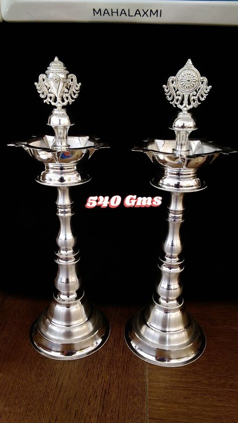 Mahalaxmi gold and diamond merchants Silver Kuthu Vilakku Worldwide shipping available Customer care number 9283 916 916 Silver Deepam Lamps, Silver Kundulu Designs, Silver Kuthu Vilakku, Silver Lamps For Pooja, Silver Deepam Design, Silver Deepam, Silver Lamp, Pooja Items, Silver Pooja Items