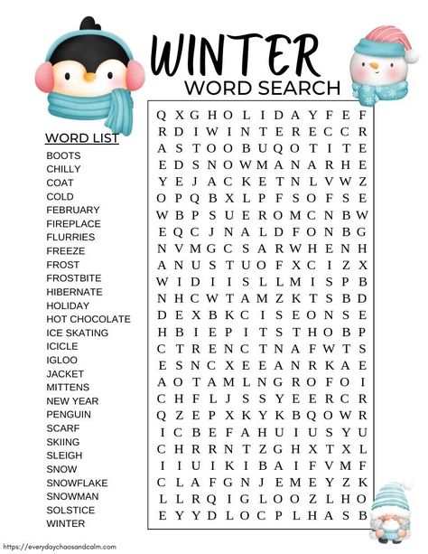 Free Printable Winter Word Searches For Kids Winter Themed Worksheets, Memory Games Printable, Christmas Wordsearch Free Printable, Christmas Printable Games For Kids, Christmas Ispy Printable, Winter Vocabulary Worksheets, Winter Library Activities, Winter Bingo Printable Free For Kids, Winter Puzzles Free Printable