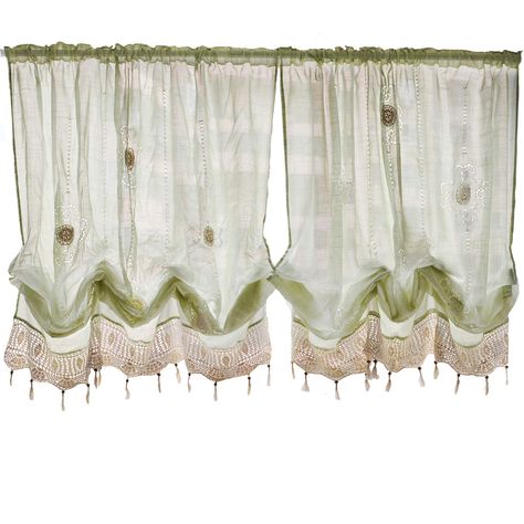 PRICES MAY VARY. Balloon curtain material: polyester with cotton, the price is for one piece. Balloon curtain size: 57"*69"(W145cm * H 175cm) CURTAIN COLOR: Light Green You can adjust it with the "C" hooks to adjust the height and made the beautiful design you like :)) This elegant sheer window will make your home romantic, pure and fresh and best choice to decorate your home. With this beautiful Balloon window curtain, you can enjoy the rustic life, quiet and cozy, vintage simple but modern. Lo Tie Up Shades, Balloon Curtains, Dreamy Room, Curtain Lights, Curtain Material, Colorful Curtains, Window Shades, Window Panels, Curtains Bedroom