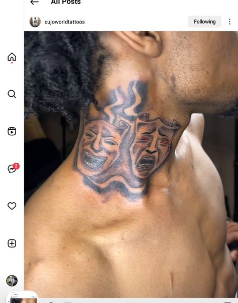 Creative Neck Tattoos For Men, Men S Tattoo Neck, Small Neck Tats Men, Simple Hood Tattoos, Whole Neck Tattoo Men, Hard Neck Tattoos For Men, Center Neck Tattoo, Neck Tattoos For Men Black, Flame Neck Tattoo