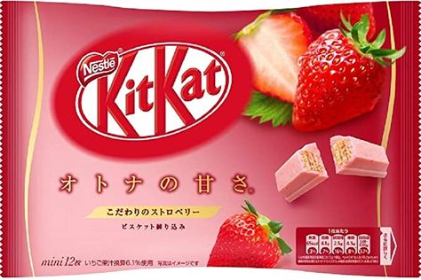 Kit kat chocolate strawberry 12 bars 1 bags Japan import Japanese Kit Kat Flavors, Kit Kat Chocolate, Matcha Kit Kat, Kit Kat Flavors, Japanese Kit Kat, Strawberry Bars, Strawberry Mochi, Matcha Chocolate, Strawberry Tea