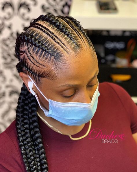 Duchess Braids, Feed In Braids Ponytail, Braids Ponytail, Feed In Braid, Braided Ponytail, Ear Tattoo, Box Braids, Braided Hairstyles, Black Hair