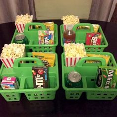 ♫ You don't have to be rich ♫ to have the life of your dreams. Movie Night Basket, Kids Night Out, Scary Movie Night, Movie Night For Kids, Shower Caddies, Movie Night Snacks, Movie Snacks, Backyard Movie, Movie Night Party