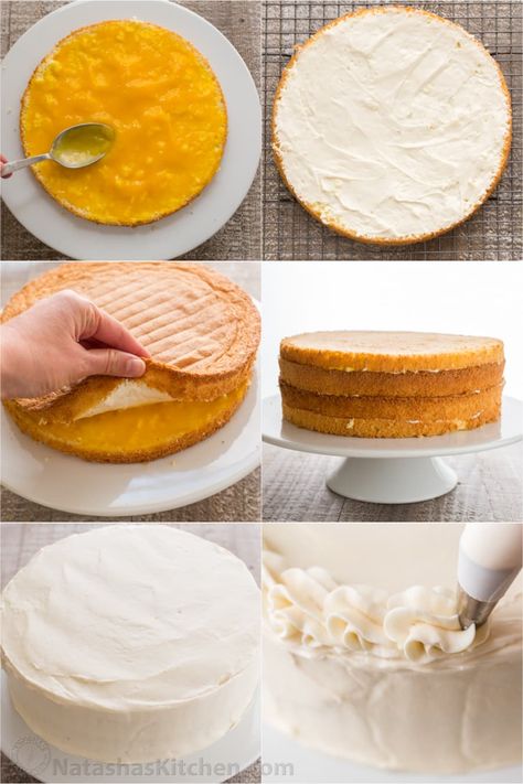 Mango Cake Recipe (VIDEO) - NatashasKitchen.com Mango Cake Recipe Filipino, Flavoured Cakes, Liquor Cakes, Mango Cake Recipe, Apple Bake, Liquor Cake, Cream Filling Recipe, Home Made Cake, Mango Dessert Recipes