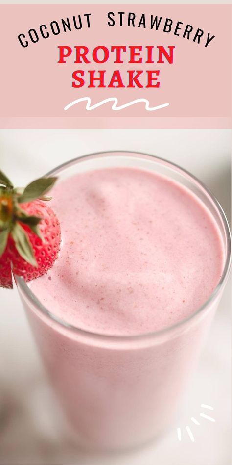 Easy Protein Smoothie Recipes, Protien Smoothies Recipes, Protein Smoothie Recipes Healthy, Strawberry Protein Smoothie, Best Protein Shakes, Smoothie Recipes Strawberry, High Protein Smoothies, Colorful Hairstyles, Coconut Protein