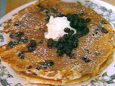 Get Huckleberry Pancakes Recipe from Food Network Huckleberry Pancakes, Huckleberry Recipes, Vanilla Pancakes, Berry Pancakes, Mccall Idaho, Breakfast Crepes, Best Edibles, Berries Recipes, Breakfast Toast