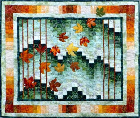 Fall Quilt Patterns Autumn, Fractured Quilts, Interesting Quilts, Autumn Quilts, Leaves Quilt, Bargello Quilt Patterns, Leaf Quilt, Fall Quilt Patterns, Wall Quilt Patterns