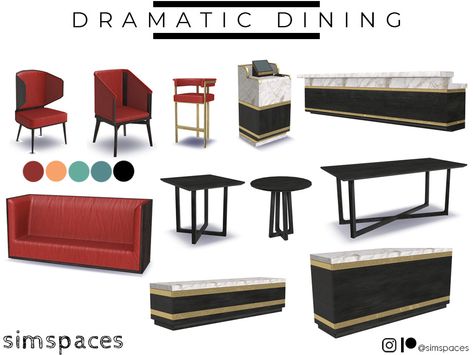 Sims 4 Restaurant Cc Furniture, Sims 4 Booth Seating Cc, Sims 4 Restaurant Cc, Table Booth, Sims 4 Restaurant, Dinning Room Furniture, Dining Booth, Diner Table, Sims 4 Clutter