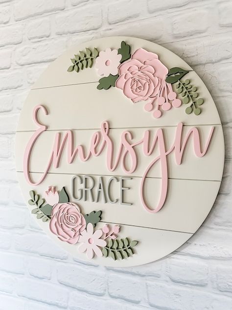 Wood Baby Name Sign, Baby Girl Sign, Rose Nursery, Rooms Decor, Wood Name Sign, Wood Names, Wooden Name Signs, Baby Rooms, Baby Girl Shower Gifts