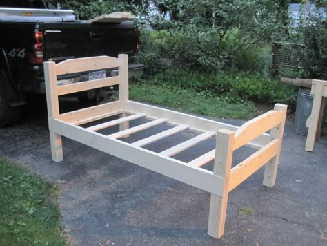 HOW TO: build a twin bed frame How To Build A Twin Bed Frame Diy, How To Build A Twin Bed Frame, 2x4 Twin Bed Frame Diy, 2x4 Bed Frame Diy, Build A Twin Bed Frame, Twin Bed Frame Diy, Twin Bed Plans, Diy Twin Bed Frame, Diy Twin Bed