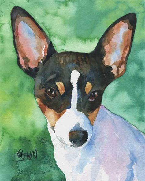 toy fox terrier Rat Terrier Art, Jack Terrier, Wine And Paint Night, Puppy Crafts, Rat Terrier Dogs, Toy Fox Terriers, Fox Terriers, Rat Terriers, Watercolor Dog