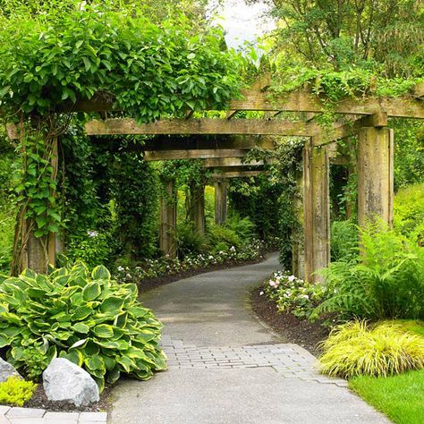 This is a beautiful idea Garden Vines, Have Inspiration, The Secret Garden, Garden Pathway, Plants And Flowers, Gorgeous Gardens, Garden Structures, Garden Spaces, Ground Cover