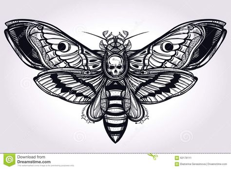 Deaths Head Hawk Moth Hand Drawn Silhouette. Stock Vector - Illustration of icon, background: 62176111 Moth Tattoo Design, Throat Tattoo, Moth Tattoo, Tattoo Life, Hand Tattoo, Digi Stamps, Sleeve Tattoo, Neck Tattoo, Beautiful Tattoos