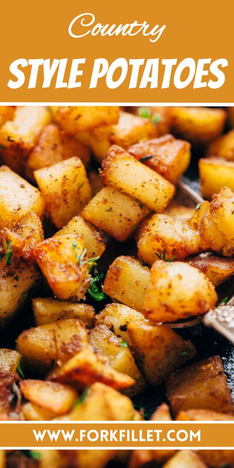 Are you looking for a tasty side dish that makes you feel good and has lots of flavours? Country Style Potatoes Recipe are the perfect choice! How To Make Country Potatoes, Skillet Potatoes Side Dishes, Best Fried Potatoes Recipes, American Fries Potatoes, Cowboy Potatoes Recipes, First Watch Potatoes Recipe, Idaho Potato Recipes Side Dishes, Rustic Potatoes Recipes, Potato Recipes Stovetop