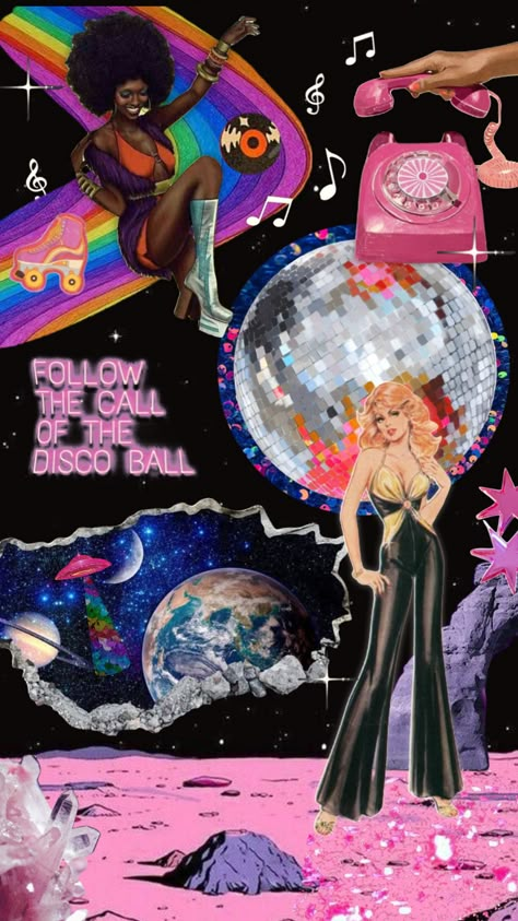 Disco Goth Aesthetic, Disco Party Art, Space Disco Aesthetic, Disco Space Party, Disco Background Aesthetic, Disco Aesthetic Wallpaper, Space Disco Party, Retro Disco Aesthetic, Disco Drag