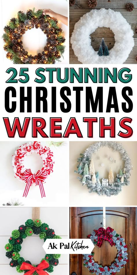 Christmas wreaths bring festive charm to your home. Explore holiday wreaths that add a touch of elegance to your front door, from rustic Christmas decor to traditional Christmas wreath ideas. Try DIY Christmas wreath crafts and create beautiful Christmas front door decor with Christmas greenery, garlands, and swag ideas. Whether you prefer vintage Christmas decor, farmhouse Christmas decor, or classic Christmas decor, these winter wreath ideas will make your home sparkle. Christmas Reefs For Doors Ideas, Christmas Frame Wreath Ideas, Trendy Christmas Wreaths, Christmas Crown Door Diy, Homemade Xmas Wreaths, White Grapevine Wreath Ideas, Simple Diy Christmas Wreaths, Farmhouse Christmas Wreath Ideas, Memorial Wreath Ideas