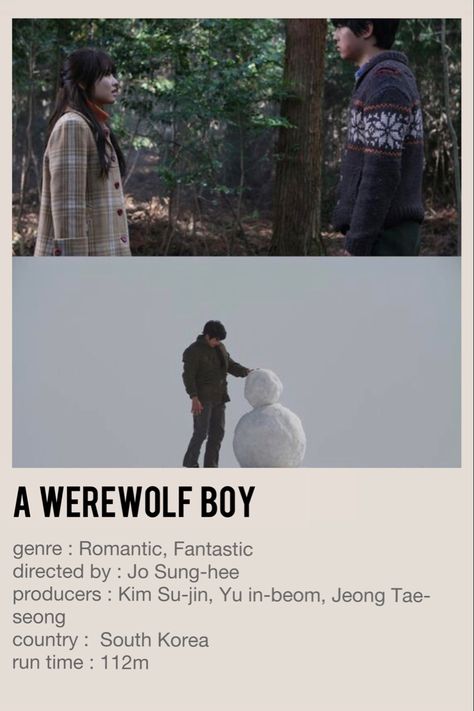 A werewolf boy, Poster, Minimalist Poster, Movie, Film, Kdrama Poster Movie Film, A Werewolf Boy, Poster Edit, Movies For Boys, Comfort Movies, Asian Movies, Poster Movie, Dark Wallpaper, Minimalist Poster