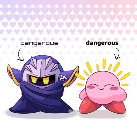 kirby and metaknight being the duo we all needed and got Son And Dad, Kirby Fanart, Kirby Memes, Kirby Character, Meta Knight, Kirby Art, Video Game Memes, Nintendo Art, Cute Fantasy Creatures