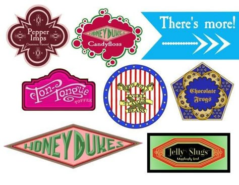 Harry Potter Candy Labels, Marathon Decorations, Honeydukes Labels, Harry Potter Templates, Honeydukes Candy, Honey Dukes, Harry Potter Candy, Chocolate Frogs, Harry Potter Christmas Decorations