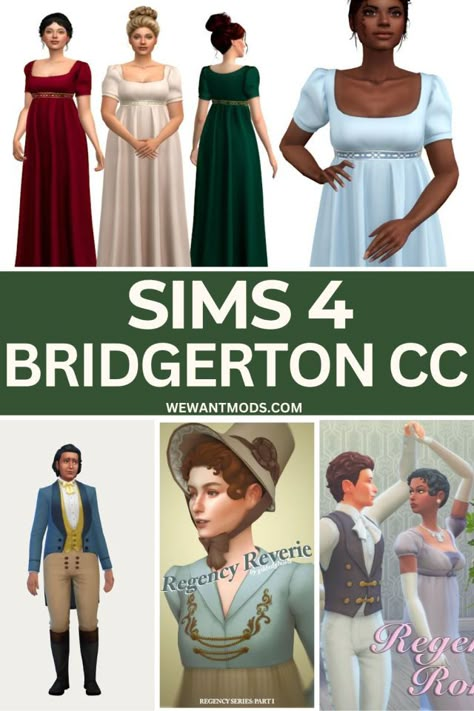 The Sims 4 Historical Mods, Sims 4 Regency Mod, Victorian Mods Sims 4, Sims4 Decades Cc, Historic Sims 4 Cc, Sims 4 Cc Bridgerton Clothes, Sims Regency Cc, Ts4 Bridgerton, 1800 Sims 4 Cc