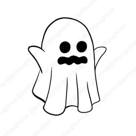 Scared Ghost, Cute Ghost People Drawings, Ghost Sitting Drawing, Cute Ghost Outline, Ghost With Sunglasses Drawing, Ghost Flipping Off Svg, Floating Ghosts, Ghost Drawing, Reference Images