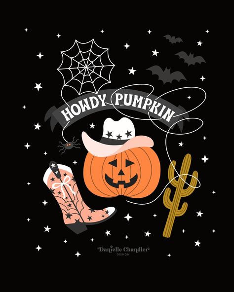 Howdy, pumpkin! 🎃🤠 Let’s boogie-oogie on down to the haunted hayride. 🕸️ A fun Halloween illustration with the western and cowboy trend (I think I like the web lasso the most). Do you think it would be a cute greeting card? Howdy Pumpkin, Haunted Hayride, Halloween Illustration, Iphone Wallpapers, Halloween Fun, Pattern Art, You Think, Greeting Card, Thinking Of You