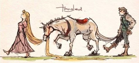 Flynn, Rapunzel and Maximus - Tangled<< *Eugene Tangled Fanart, Tangled Concept Art, Rapunzel And Eugene, I See The Light, Disney Princess Movies, Tangled The Series, Tangled Rapunzel, Disney Concept Art, Best Disney Movies