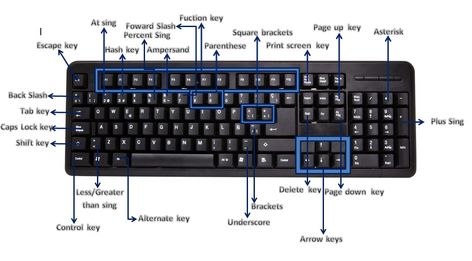 Parts Of The Computer Keyboard, Parts Of Keyboard, Computer Excel, Microsoft Word Lessons, Computer Keys, Computer Lab Lessons, Computer Course, Computer Code, Computer Notes