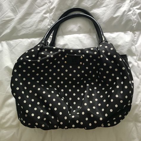 Kate Spade Polka Dot Handbag. Never Used Actor Dr, Kate Spade Bag Black, Fall Board, Digital Wardrobe, Tweed Handbag, Polka Dot Bags, Kate Spade Logo, Dream Bag, Kate Spade Shoulder Bag