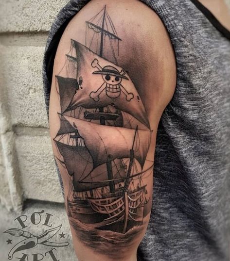 Pirate Ship Tattoo Drawing, Ship Tattoo Sleeves, Masonic Tattoos, Pirate Ship Tattoos, Nautical Tattoo Sleeve, Pirate Ship Tattoo, Piece Tattoo, Small Shoulder Tattoos, Forearm Sleeve