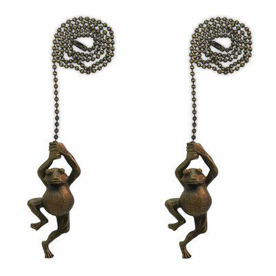 Royal Designs This Swinging Frog Ceiling Fan Pull Chain is the perfect addition to your ceiling fan! Conveniently adjust the settings of your ceiling fan and light. Simply pull the chain to turn your fan and/or light on and off. Brass Frog, Fan Light Covers, Ceiling Fan And Light, Ceiling Fan Parts, Fan Pull Chain, Ceiling Fan Pull Chain, Ceiling Fan Pulls, Fan Pulls, Cool Floor Lamps