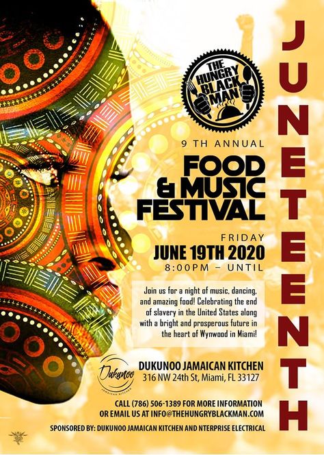 Juneteenth Flyer, Juneteenth Celebration Ideas, Juneteenth Celebration, Celebration Ideas, Crafts Room, Diy Crafts Room Decor, Amazing Food, South Florida, Music Festival