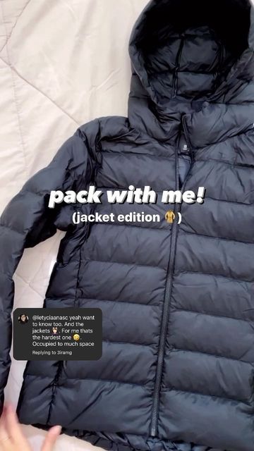 Priscilla 🍞 (she/her/她) on Instagram: "SUPER helpful jacket folding tricks I learned 🧥 here are the jackets I packed for backpacking South America (even though it’s summer there, it was really cold in Cusco at night) Puffer is from @uniqlo & rain jacket from Amazon (👉 link in bio for my packing list!) . . . #packing #southamerica #backpacking #travel #peru #brazil #packwithme #packingtips" Functional Travel Puffer Jacket, Nylon Puffer Jacket With Pockets For Hiking, Winter Down Puffer Jacket With Zip Fly, How To Fold A Puffer Jacket For Travel, Pippa Packable Puffer Jacket, Folding Tricks, Travel Peru, Backpacking South America, Amazon Link