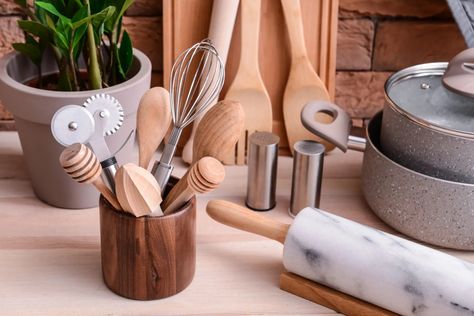 Safest Non-Toxic Kitchen Utensils - Wood, Stainless Steel, Plastics, & Silicone - MAMAVATION Polymer Plastic, Slotted Spoons, Silicon Utensils, High Quality Kitchen, Healthy Living Lifestyle, Favorite Kitchen, Baking Sheets, Kitchen Utensils, Food Grade