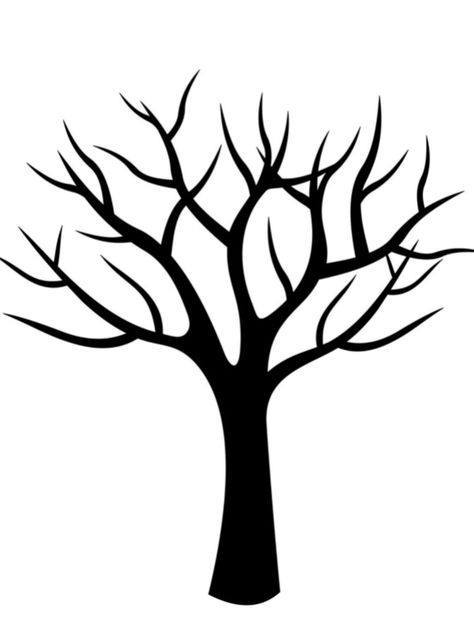 Tree Template, I Hope, Black And White, Black