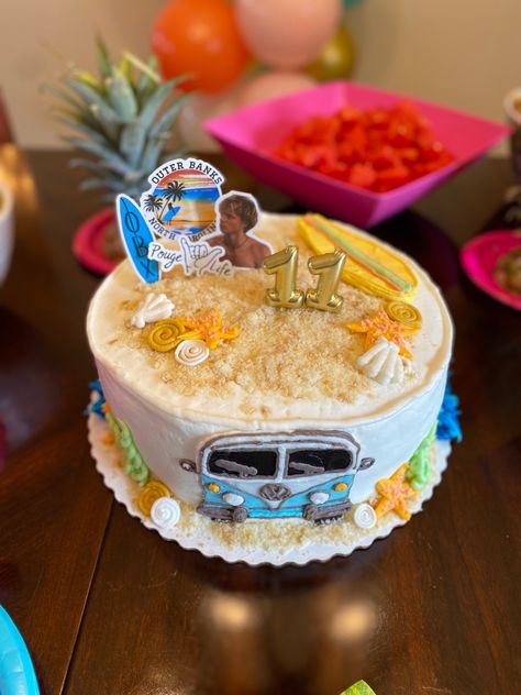 JJ, Outer Banks Birthday Cake Outer Banks, Outer Banks Cakes Ideas, Outer Banks Party Decorations, Obx Outer Banks Cakes, Summer Beach Birthday Party Ideas, Jj Maybank Birthday Cake, Tsitp Cake Ideas, Outerbanks Birthday Cake, Outer Banks Birthday Cake Ideas