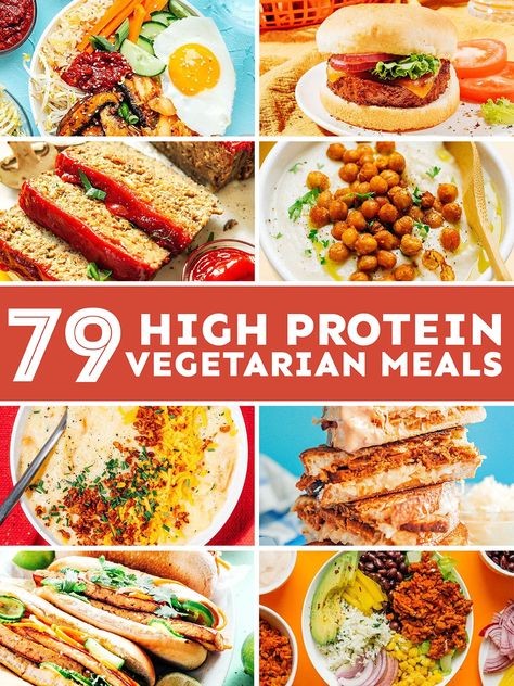 79 High Protein Vegetarian Meals (Includes Grams Per Serving) Meatless Meals With Protein, Low Calorie High Protein Vegetarian Meals, High Protein No Meat Meals, Plant Based High Protein Meals, High Protein Vegetarian Lunch, Low Calorie Recipes Crockpot, Meatless Loaf, Protein Vegetarian Meals, High Protein Vegetarian Meals