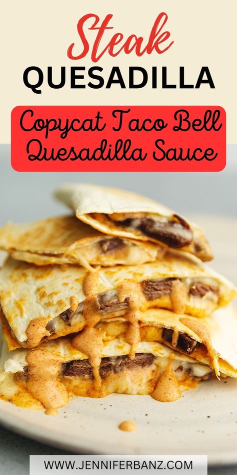 Taco Bell Steak Soft Taco Recipe, Steak Quesadilla Taco Bell, Steak And Cheese Quesadillas, Steakumm Quesadilla, Quesadilla Sauce Recipes, Best Steak Quesadilla Recipe, Steak Quesadilla Sauce, Cube Steak Tacos Recipe, Philly Cheese Steak Quesadilla Recipe