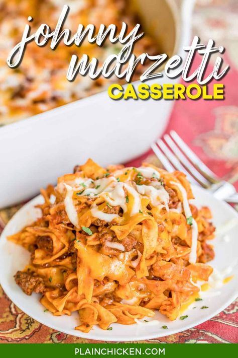 Johnny Marzetti Casserole Johnny Marzetti Casserole Recipe, Johnny Marzetti Casserole, Marzetti Casserole, Johnny Marzetti, Taco Spaghetti, Sausage Hash, Casserole Chicken, Spaghetti Casserole, Mexican Casserole