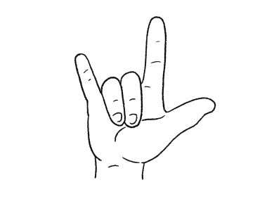 Sign Language I Love You Drawing, Ily Sign Tattoo, I Love You Asl Tattoo Simple, I Love You Sign Language Art, I Love You Sign Language Tattoo Simple, Sign Language I Love You, I Love You Sign Language, Sign Language Tattoo Ideas, I Love You Sign Language Tattoo