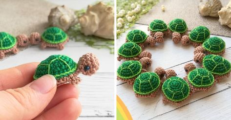 Miniature Crochet Turtles - Kitchen Fun With My 3 Sons Frosting Guide, Prune Roses, Rag Blanket, Vapo Rub, Crochet Turtle Pattern, Jelly Cakes, The Whoot, Baby Washcloth, Crochet Keychain Pattern