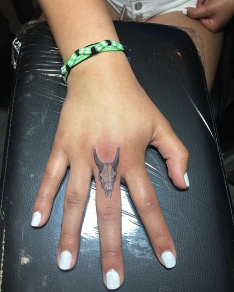 Best Taurus Tattoo Designs for all the Taureans out there » Taurus Tattoos For Women, Skull Finger Tattoo, Skull Finger Tattoos, Taurus Tattoo Designs, Mandala Arm Tattoos, Bull Skull Tattoos, Cover Up Tattoos For Women, Tattoo Baby, Taurus Tattoo