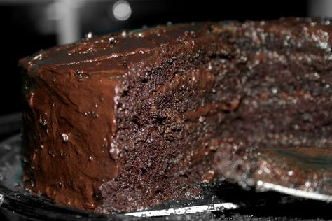 Rumor has it this is like Ms. Trunchbull's cake from Mathilda...? Guess it must be tried! :D Trunchbull Cake, Matilda Chocolate Cake, Matilda Cake, Homemade Chocolate Cake, Dark Chocolate Cakes, Köstliche Desserts, Just Cakes, Cake Frosting, Chocolate Frosting